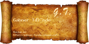 Gabner Tünde névjegykártya